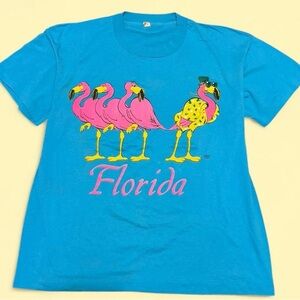 Screen Stars Blue Flamingo Graphic Tee